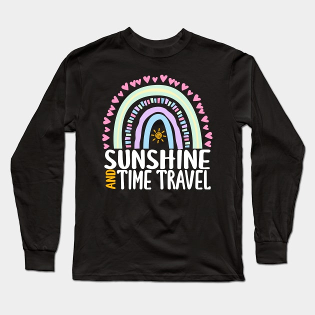Sunshine and Time Travel Cute Rainbow Graphic for Womens Kids Girls Long Sleeve T-Shirt by ChadPill